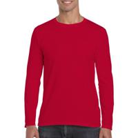 Gildan Basics t-shirt met lange mouwen - Rood - Herenkleding - Katoen/polyester - Dubbel gestikt - thumbnail