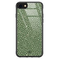 iPhone SE 2020 glazen hardcase - Green dots