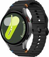 Wave Sportband met aansluitknop - Zwart - Samsung Galaxy Watch 4 Classic - 42mm & 46mm