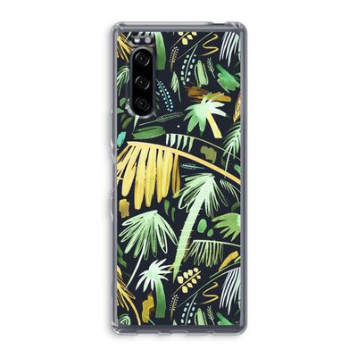 Tropical Palms Dark: Sony Xperia 5 Transparant Hoesje