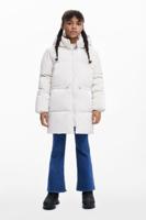 Lange glanzende gewatteerde jas - WHITE - 11/12