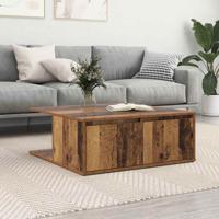 Salontafel met lade Oud hout 80 x 80 x 31 cm Bewerkt hout