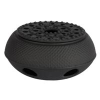 Rechaud warmhoudplaat - gietijzer - antraciet - 15 x 8 cm - warmhouder voor theepot en pannen