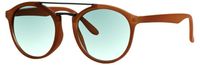 Mlook zonnebril unisex matbruin met groene lens (ml 6600) - thumbnail