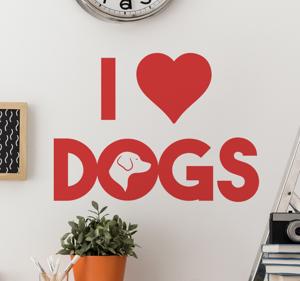 Muursticker I Hartje Dogs
