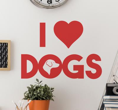 Muursticker I Hartje Dogs