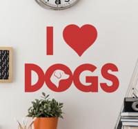 Muursticker I Hartje Dogs