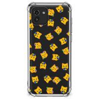 Doorzichtige Silicone Hoesje voor Samsung Galaxy A03 Katten Emojis