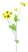 Mini pansy spray yellow 61 cm kunstbloemen - Nova Nature
