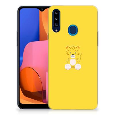 Samsung Galaxy A20s Telefoonhoesje met Naam Baby Leopard Samsung Galaxy A20s Telefoonhoesje met Naam Baby Leopard