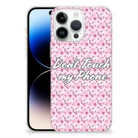 iPhone 14 Pro Max Silicone-hoesje Flowers Pink DTMP - thumbnail