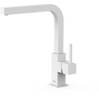 Keukenkraan Tres Cuadro | Opbouw | 360° Draaibaar | Uitrekbare sproeier | Mengkraan | 1-hendel | Vierkant | Wit mat
