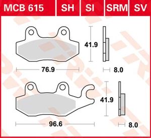 TRW Remblokken, en remschoenen voor de moto, MCB615SI Sinter offroad