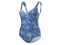 CRIVIT Dames badpak of bikini - plus size (Blauw/wit, 46)