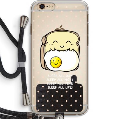 Sleep All Day: iPhone 6 PLUS / 6S PLUS Transparant Hoesje met koord