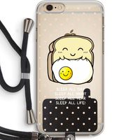 Sleep All Day: iPhone 6 PLUS / 6S PLUS Transparant Hoesje met koord