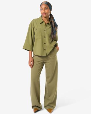 HEMA Damesbroek Wendy wide leg olijf (olijf)