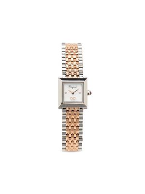 Ferragamo montre Square à quartz 19 mm - Blanc