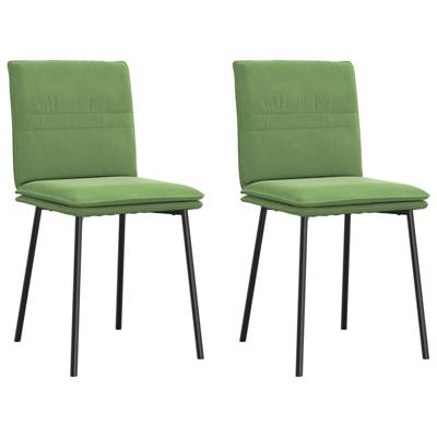 Eetkamerstoelen 2 st fluweel lichtgroen