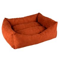 Duvo+ mand rechthoekig velvet copper rood/wit M - 67x50x22