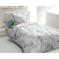 Dekbedset 140x200 cm HOME LINGE PASSION POMPADOUR: Dekbedovertrek + 1 kussensloop - 100% Katoen, draaddichtheid 57 - Groen