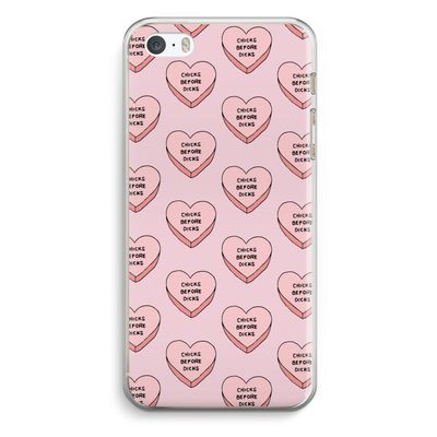 Chicks before dicks: iPhone 5 / 5S / SE Transparant Hoesje