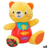 Knuffel met Geluid Winfun Kat 16 x 17,5 x 10,5 cm (6 Stuks)