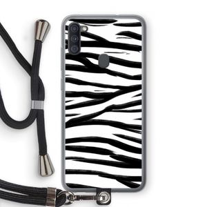 Zebra pattern: Samsung Galaxy A11 Transparant Hoesje met koord