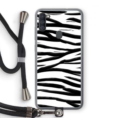 Zebra pattern: Samsung Galaxy A11 Transparant Hoesje met koord