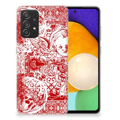 Silicone Back Case Samsung Galaxy A52 (5G/4G) Angel Skull Rood