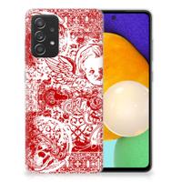 Silicone Back Case Samsung Galaxy A52 (5G/4G) Angel Skull Rood