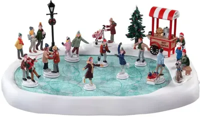 Lemax village skating pond with sound bewegende schaatsbaan 2010