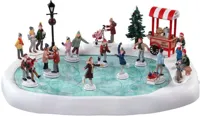 Lemax village skating pond with sound bewegende schaatsbaan 2010