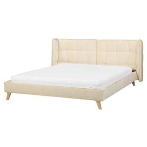 Beliani - SENLIS - Tweepersoonsbed - Beige - 160 x 200 cm - Fluweel