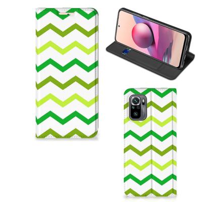 Xiaomi Redmi Note 10 4G | 10S | Poco M5s | Hoesje met Magneet | Zigzag Groen