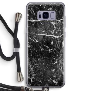 Zwart marmer: Samsung Galaxy S8 Transparant Hoesje met koord