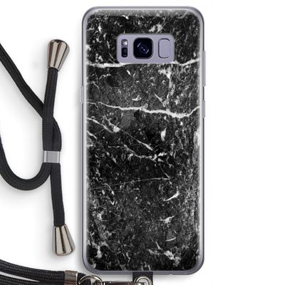 Zwart marmer: Samsung Galaxy S8 Transparant Hoesje met koord