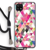 Gekleurde driehoekjes: Samsung Galaxy A22 5G Transparant Hoesje met koord