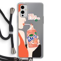 Peach please!: OnePlus 9 Transparant Hoesje met koord