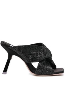 Sebastian Milano mules 110 mm à ornements en cristal - Noir