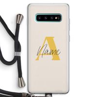 Amber Script: Samsung Galaxy S10 Plus Transparant Hoesje met koord