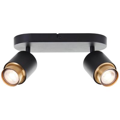 Brilliant 2-lichts opbouwspotCovelo zwart met goud - G04913/86