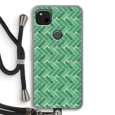 Moroccan tiles 2: Pixel 4a Transparant Hoesje met koord