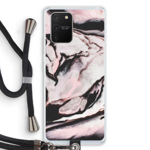 Roze stroom: Samsung Galaxy S10 Lite Transparant Hoesje met koord