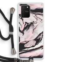 Roze stroom: Samsung Galaxy S10 Lite Transparant Hoesje met koord