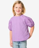 051 Kinder T-shirt Broderie Paars (paars)