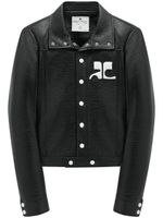 Courrèges veste en cuir artificiel à patch logo - Noir