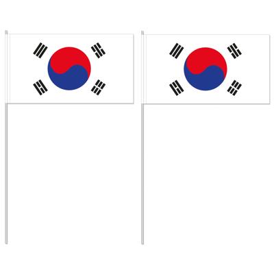 Zuid Korea zwaaivlaggetjes/handvlaggen - 12 x 24 cm - papier - stokje van 40 cm