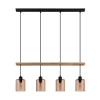 EGLO Coolmont hangende plafondverlichting E27 40 W Zwart, Transparant, Hout - thumbnail