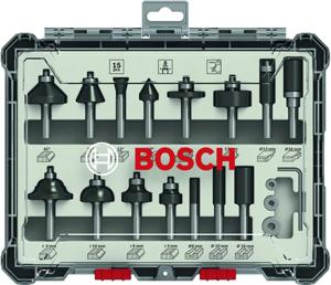 Bosch Accessoires 15-delige gemengde freesset - schachtdiameter 8 mm - 2607017472